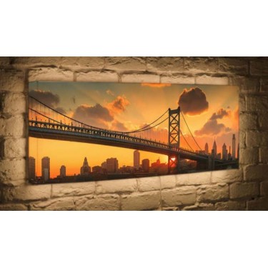 Лайтбокс для гостиной или спальни Бруклинский мост BoxPop 45x135-p020