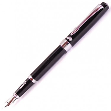 Перьевая ручка Crocodile Cr337F Black Silver