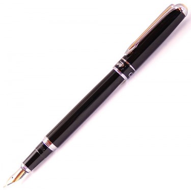 Перьевая ручка Crocodile Cr367F Black Silver