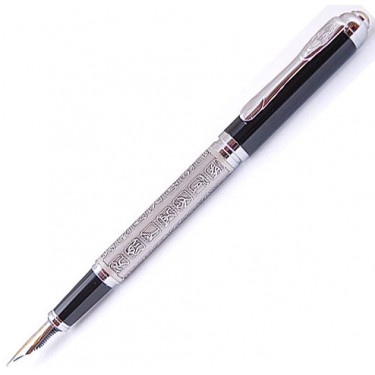 Перьевая ручка Crocodile Cr578F Black Silver