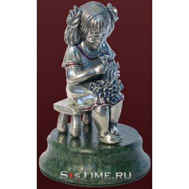 Скульптура Девочка с букетом из бронзы Vel 11-1-3-02-0-12