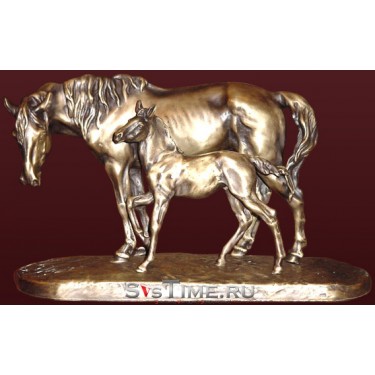 Статуэтка Лошадь с жеребенком из бронзы Vel 03-08-03-01000