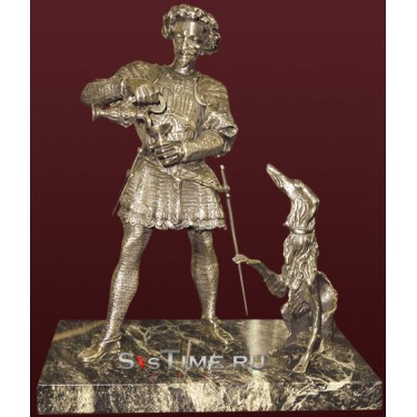 Статуэтка Рыцарь с борзой из бронзы Vel 03-08-01-01001