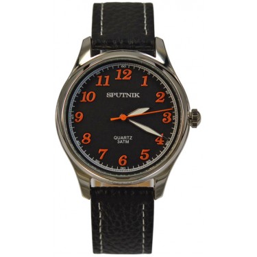 Мужские наручные часы Спутник М-858360/1 (черн.,оранж.оф.)