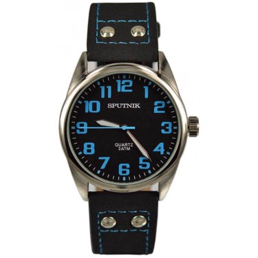 Мужские наручные часы Спутник М-858390/1 (черн.,син.оф.)