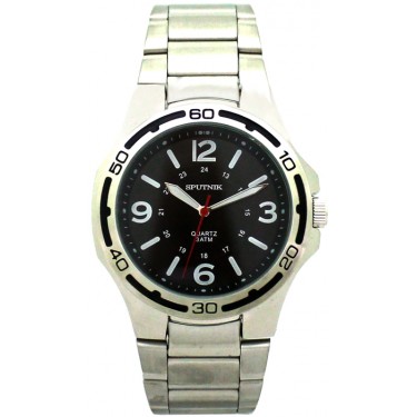 Мужские наручные часы Спутник М-996324/1 (черн.,бел.оф.)