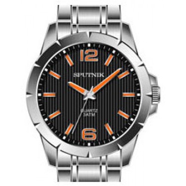 Мужские наручные часы Спутник М-996493/1 (черн.,оранж.оф.)