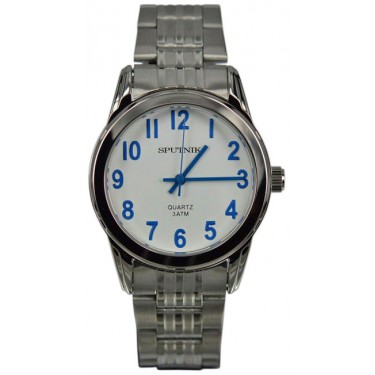 Мужские наручные часы Спутник М-996890/1 (бел.,син.оф.)