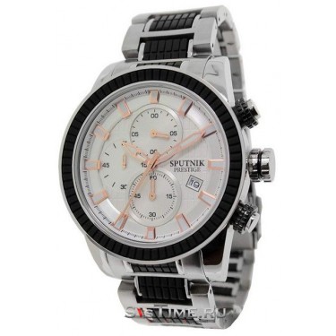 Мужские наручные часы Спутник Престиж HM-1U024/1.3 (бел.+сталь) хронограф