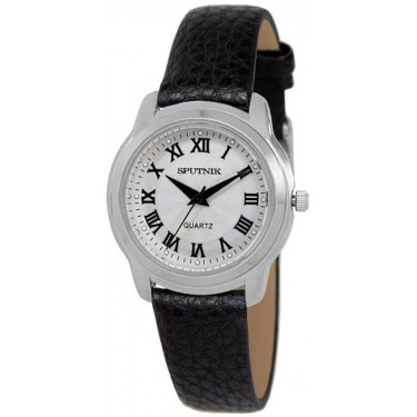 Женские наручные часы Спутник Л-200561/1 (сталь) черный рем.