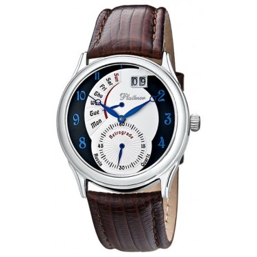 Мужские серебряные наручные часы Platinor 52700.108