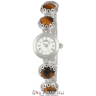 Женские серебряные наручные часы Чайка 44107.120 тигровый глаз