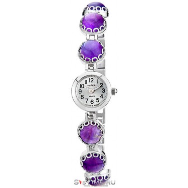Женские серебряные наручные часы Чайка 44107.205 аметист