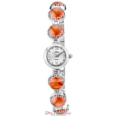 Женские серебряные наручные часы Чайка 44107.216 солнечный камень