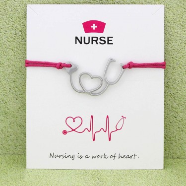 Браслет WowMan Jewelry WM1019 Pink Stethoscope Charm