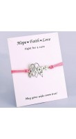 WowMan Jewelry WM1042 Silver Hope Charm Pink