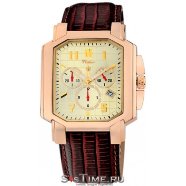 Мужские золотые наручные часы Platinor 40650.412