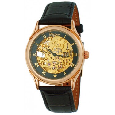Мужские золотые наручные часы Platinor 41950.556