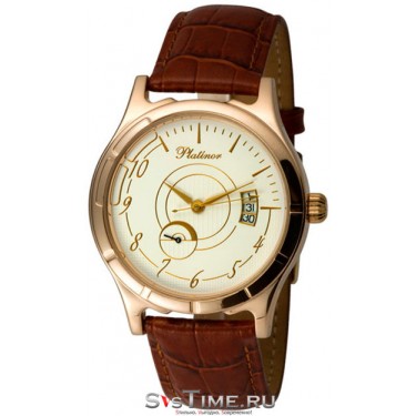 Мужские золотые наручные часы Platinor 47850.128