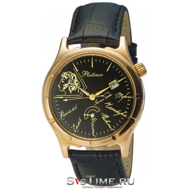 Мужские золотые наручные часы Platinor 47850.534