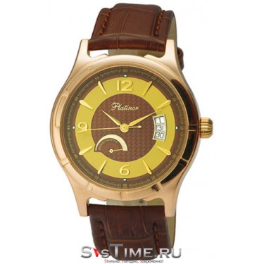 Мужские золотые наручные часы Platinor 47850.708