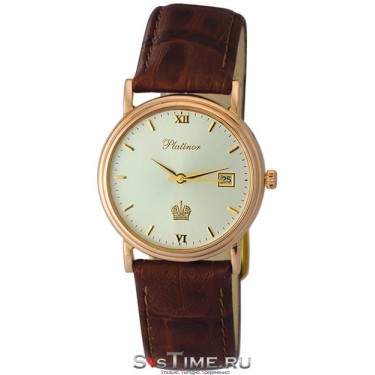 Мужские золотые наручные часы Platinor 50650.216