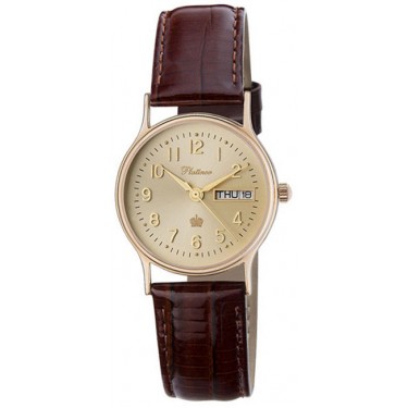 Мужские золотые наручные часы Platinor 50750.405