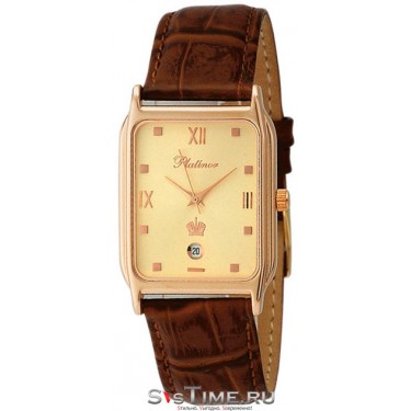 Мужские золотые наручные часы Platinor 50850.416