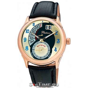 Мужские золотые наручные часы Platinor 52750.408