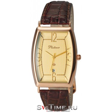 Мужские золотые наручные часы Platinor 54050.410