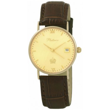 Мужские золотые наручные часы Platinor 54530.416