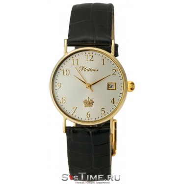 Мужские золотые наручные часы Platinor 54560.205