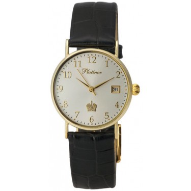 Мужские золотые наручные часы Platinor 545630.205