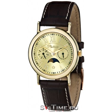 Мужские золотые наручные часы Platinor 54860.417