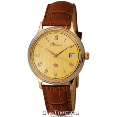 Мужские золотые наручные часы Platinor 56050.421