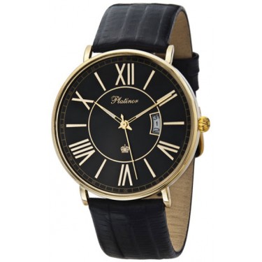 Мужские золотые наручные часы Platinor 567630.520