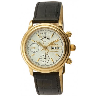 Мужские золотые наручные часы Platinor 57710.104