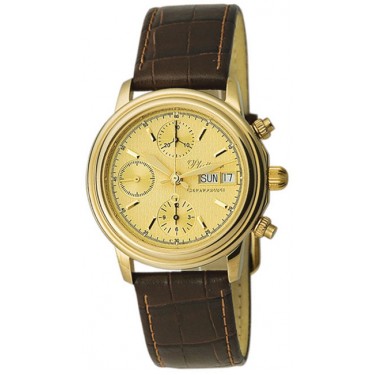 Мужские золотые наручные часы Platinor 57710.404