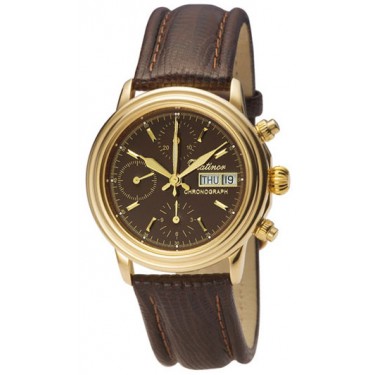 Мужские золотые наручные часы Platinor 57710.703