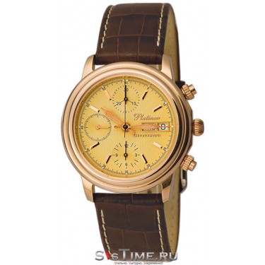Мужские золотые наручные часы Platinor 57750.404