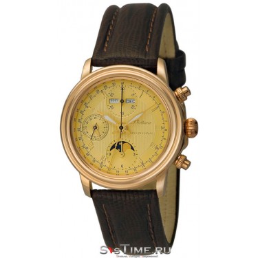 Мужские золотые наручные часы Platinor 57850.421