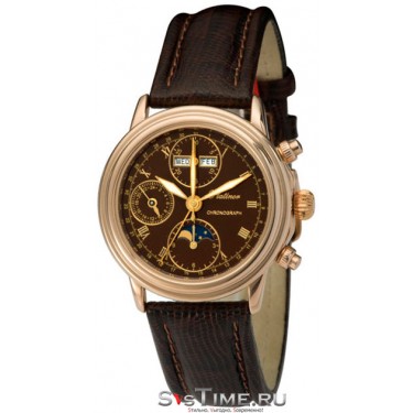 Мужские золотые наручные часы Platinor 57850.715