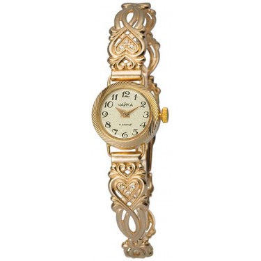 Женские золотые наручные часы Чайка 44130-3.405