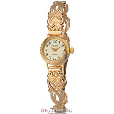 Женские золотые наручные часы Чайка 44150-3.405
