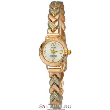 Женские золотые наручные часы Чайка 44150-5.206
