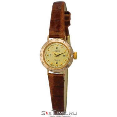 Женские золотые наручные часы Чайка 44156.446