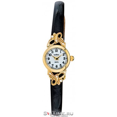 Женские золотые наручные часы Чайка 44160-166.205