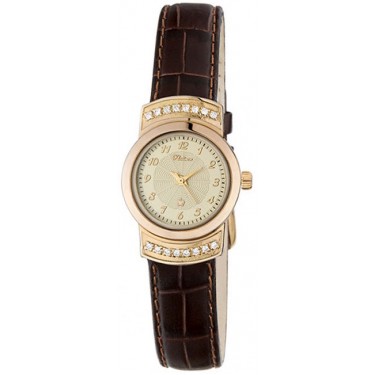 Женские золотые наручные часы Platinor 28156.407